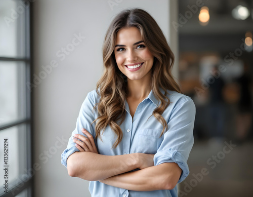 Hand cross person portrait photo