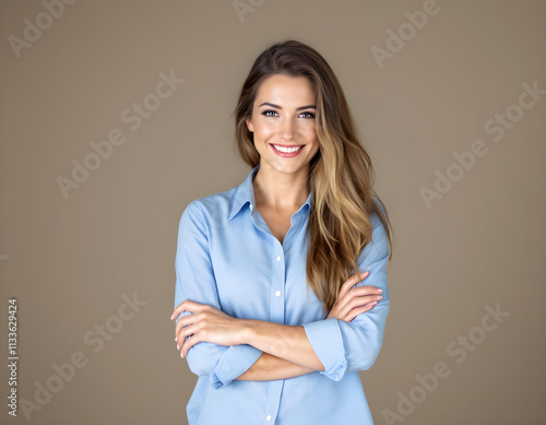 Hand cross person portrait photo