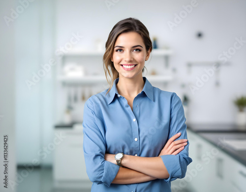 Hand cross person portrait photo