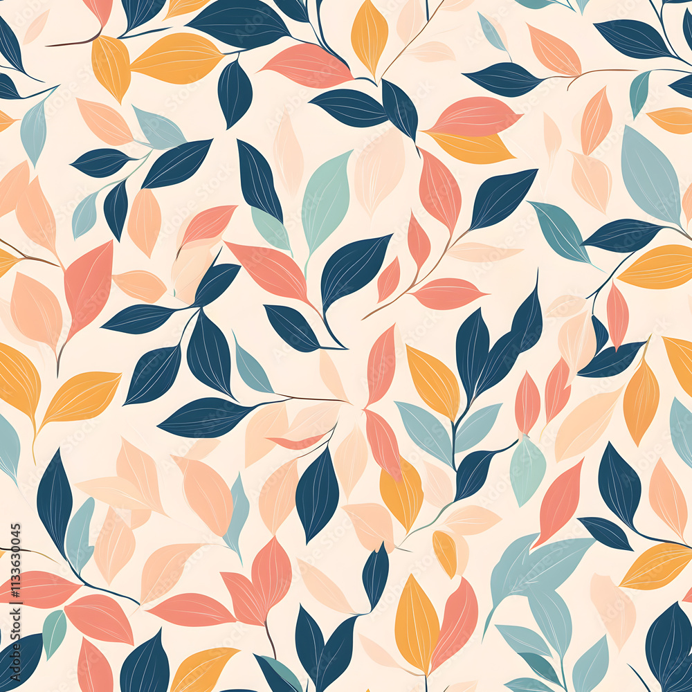 floral flower and leaf elements modern doodle illustrator seamless pattern for wallpaper or background floral flower and leaf elements modern doodle illustrator seamless pattern for wallpaper or background