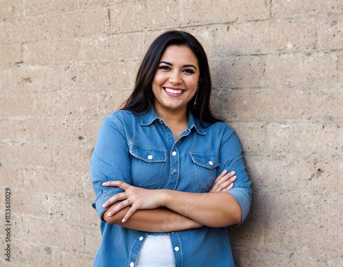 Hand cross person portrait photo