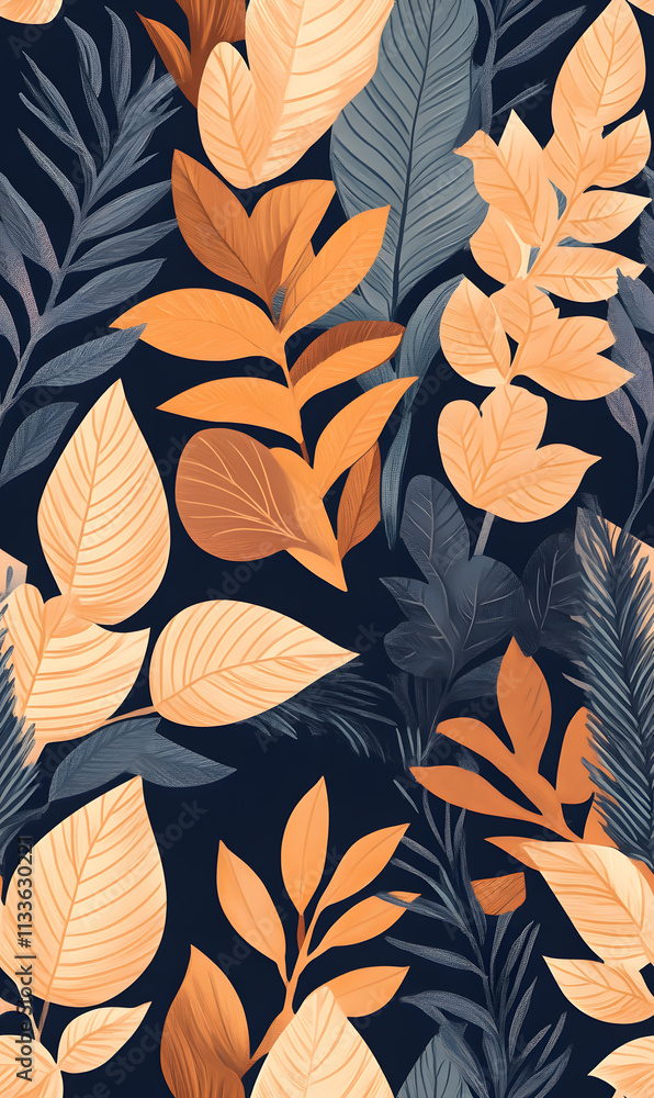 floral flower and leaf elements modern doodle illustrator seamless pattern for wallpaper or background floral flower and leaf elements modern doodle illustrator seamless pattern for wallpaper or background
