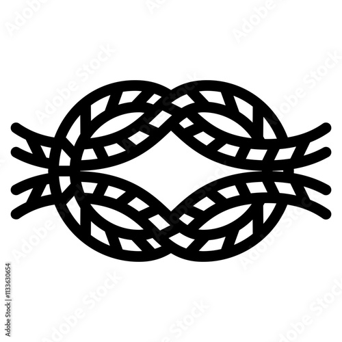 rope knot icon with line style
