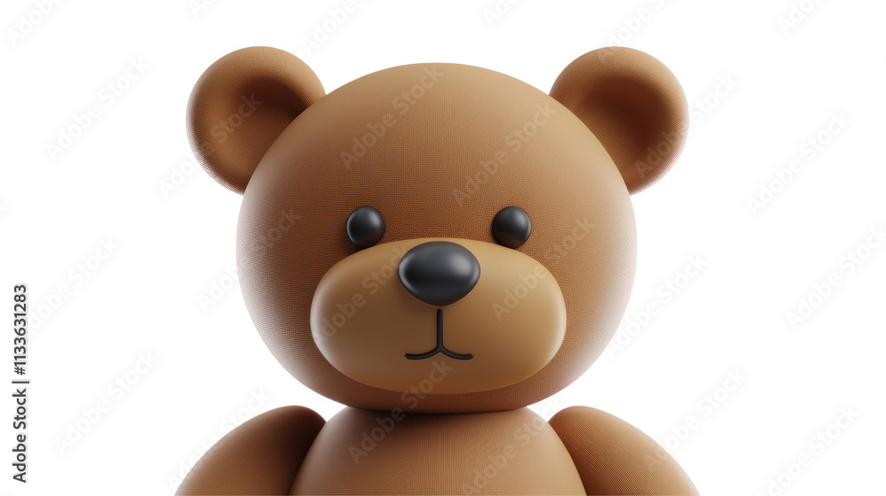 A cute, stylized teddy bear with a friendly expression, designed for children's toys or decorative purposes. A cute, stylized teddy bear with a friendly expression, designed for children's toys or decorative purposes.