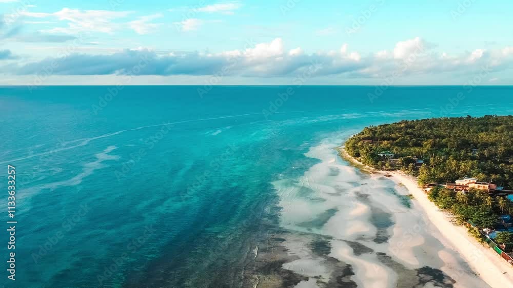 Aerial drone view of tropical coastline of Bohol Island at sunset, Philippines. High quality 4k footage Aerial drone view of tropical coastline of Bohol Island at sunset, Philippines. High quality 4k footage