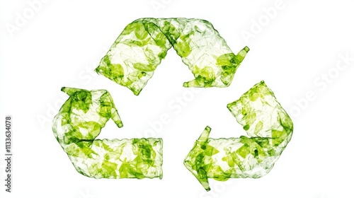 119.Green recycling icon shaped like a plastic bottle, featuring continuous arrows forming a loop to illustrate ecological preservation and reusability, designed as a flat vector isolated on a white