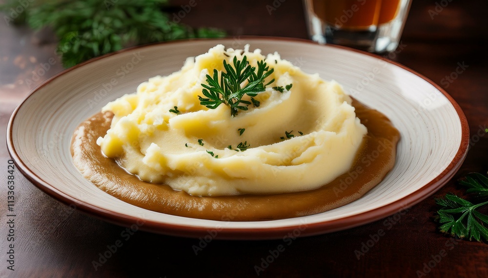 Traditional American Christmas meal Mashed Potatoes and Gravy Traditional American Christmas meal Mashed Potatoes and Gravy
