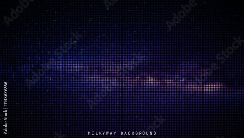 Milky way background, space background vector illustration with mosaic style