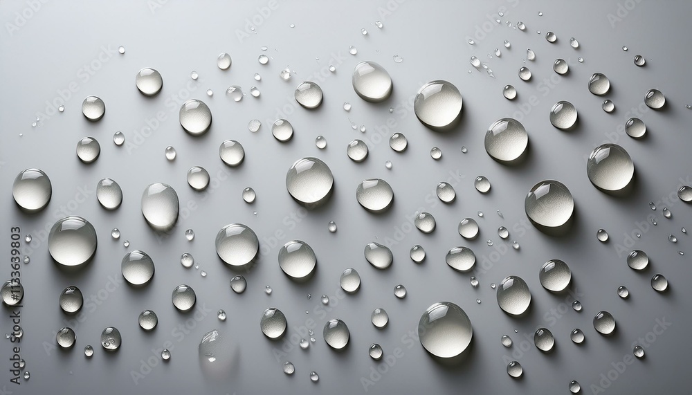 Water droplets on a gray surface Water droplets on a gray surface
