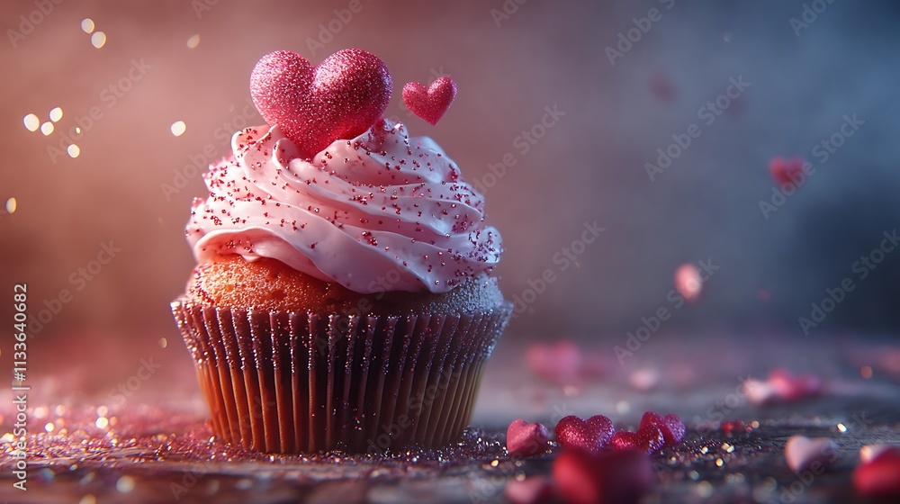 Valentine's Day Illustration with Hearts, Roses, and Romantic Elements Valentine's Day Illustration with Hearts, Roses, and Romantic Elements