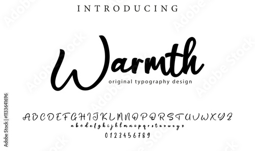 Warmth Font Stylish brush painted an uppercase vector letters, alphabet, typeface