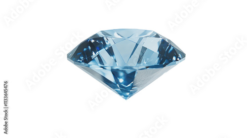 A sparkling blue diamond with intricate facets, showcasing its brilliance and clarity.