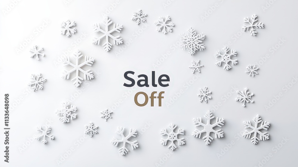 Snowflakes and Sale Off Promotion Concept Snowflakes and Sale Off Promotion Concept