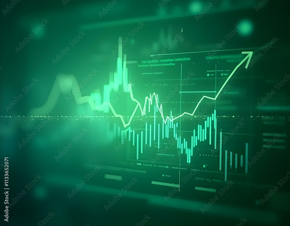 Naklejka premium green business data background ia