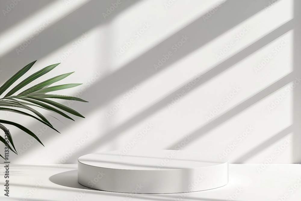 Elegant Minimalist Marble Podium with Subtle Veining, Perfect for Refined Product Presentations on a White Background Elegant Minimalist Marble Podium with Subtle Veining, Perfect for Refined Product Presentations on a White Background