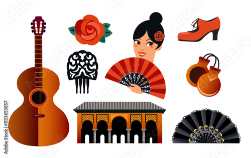 set of flamenco vector  symbols