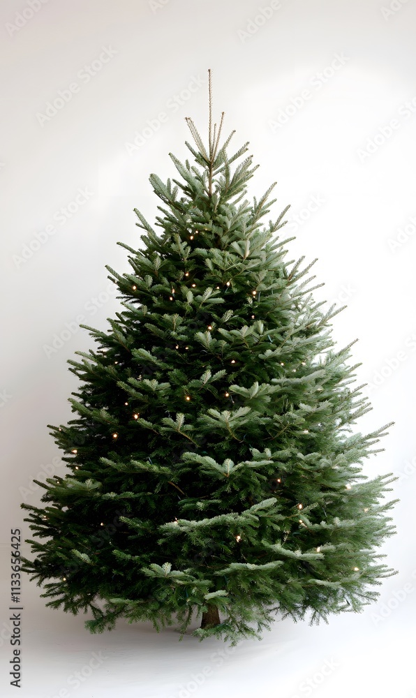 Fototapeta premium christmas tree with no decorations on a white background, Generative AI