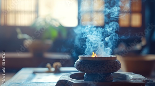 Tranquil Farewell: Spirituality in Incense Smoke