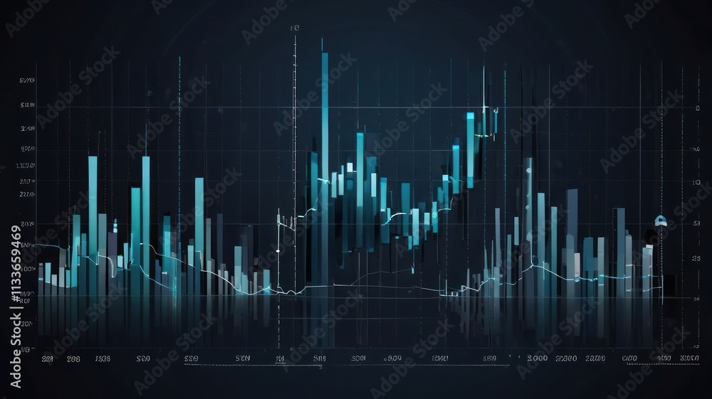 Dynamic Financial Data Visualization Chart Displaying Market Trends Dynamic Financial Data Visualization Chart Displaying Market Trends