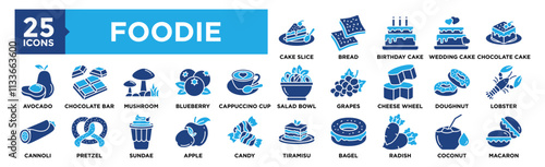 Foodies icon collection set. Containing design food, meal, lifestyle, tasty, delicious	