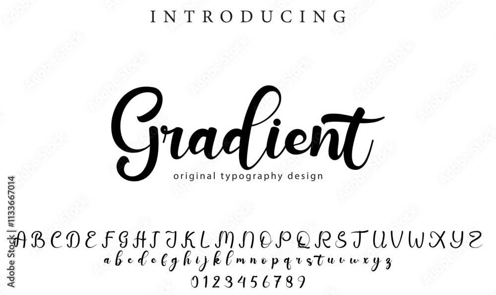 Gradient Font Stylish brush painted an uppercase vector letters, alphabet, typeface Gradient Font Stylish brush painted an uppercase vector letters, alphabet, typeface