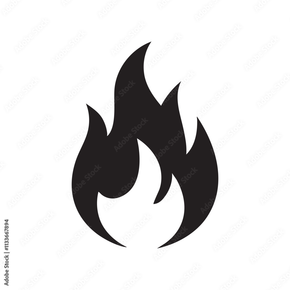 Simple Black Fire Symbol Icon Simple Black Fire Symbol Icon