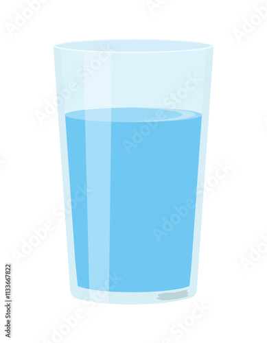 Glass of water with white background