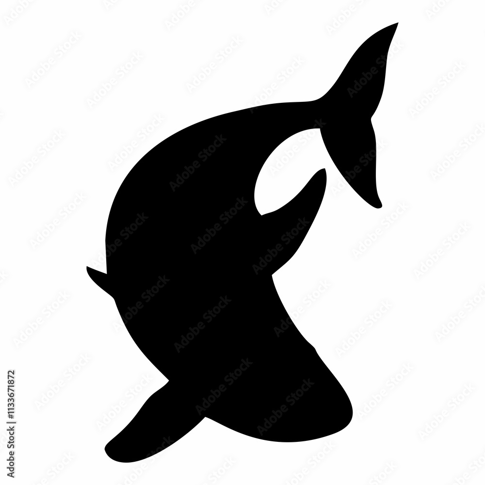 Naklejka premium black silhouette of orca whale