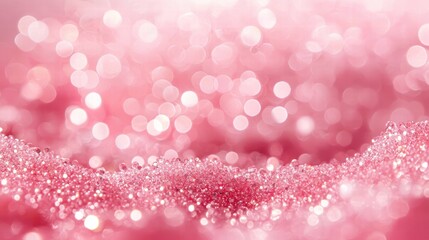 Soft pink bokeh background with sparkling droplets