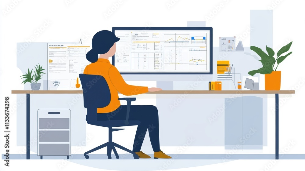 Fototapeta premium Supervisor Monitoring Workplace Safety with Technology