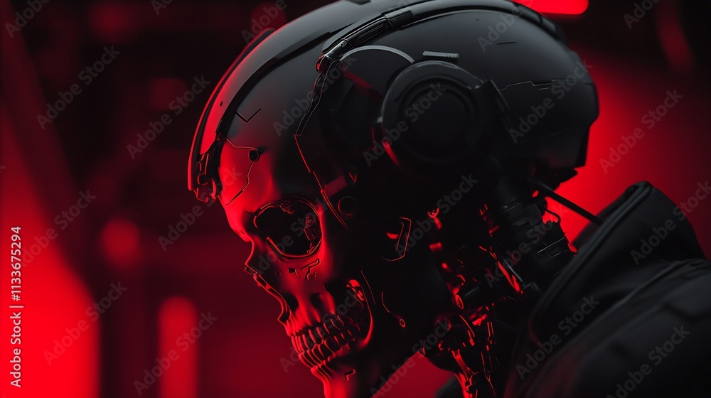Cyberpunk Skull Robot Head Cyberpunk Skull Robot Head