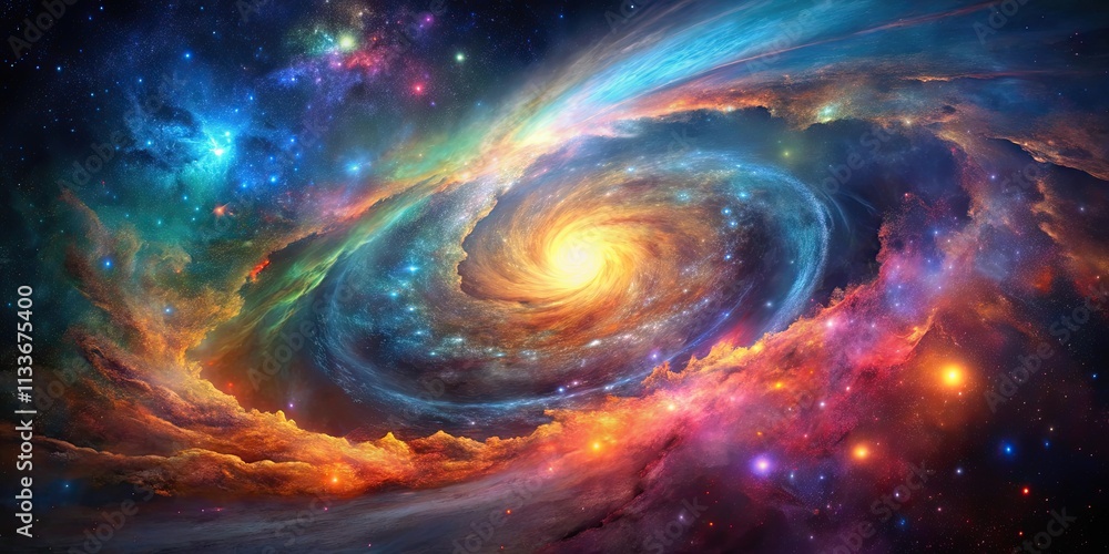 Cosmic explosion of colorful nebulas and swirling galaxies , cosmic, nebula Cosmic explosion of colorful nebulas and swirling galaxies , cosmic, nebula
