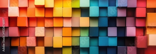 Experience the charm of these stacked wooden blocks creating a unique backdrop.