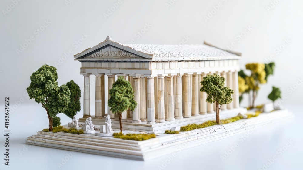 Obraz premium miniature of classic greece on white background 