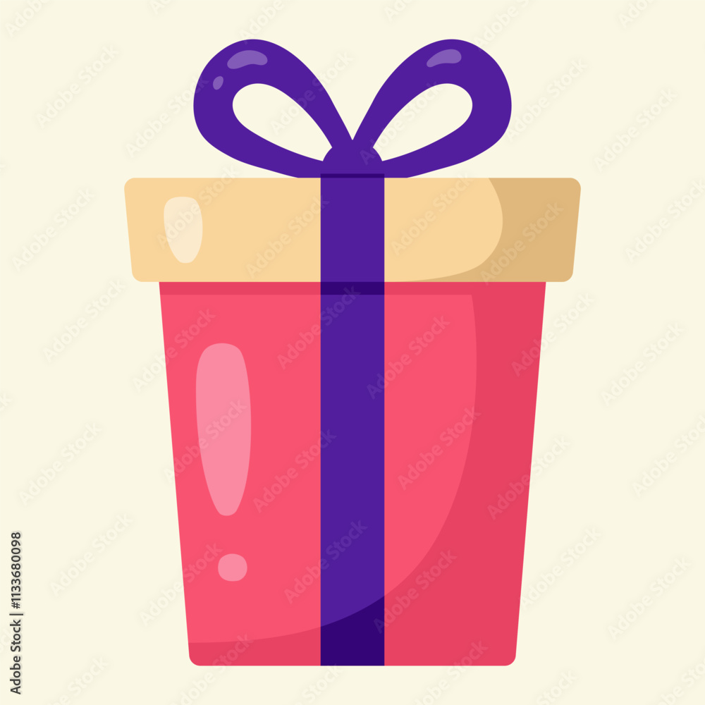 Cute gift box. Vector illustration Cute gift box. Vector illustration