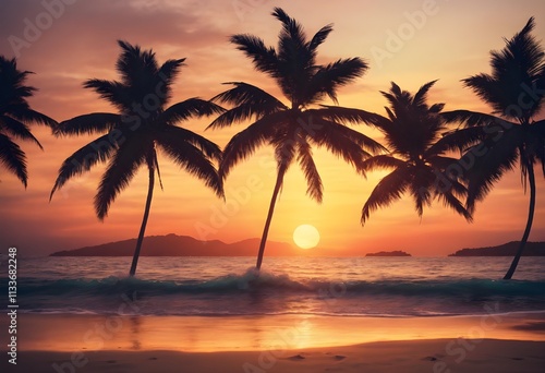 sunset on the beach
