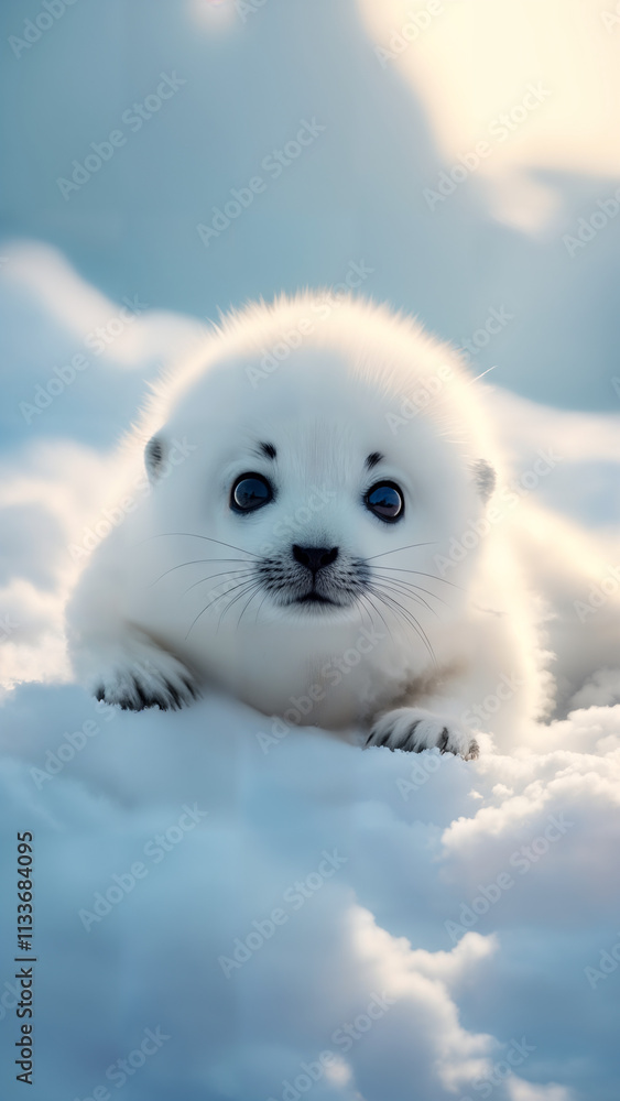 Curious Harp Seal Pup in the Arctic Tundra Curious Harp Seal Pup in the Arctic Tundra