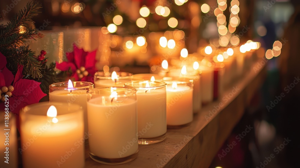 Handmade Candle Booth at Christmas Market Handmade Candle Booth at Christmas Market