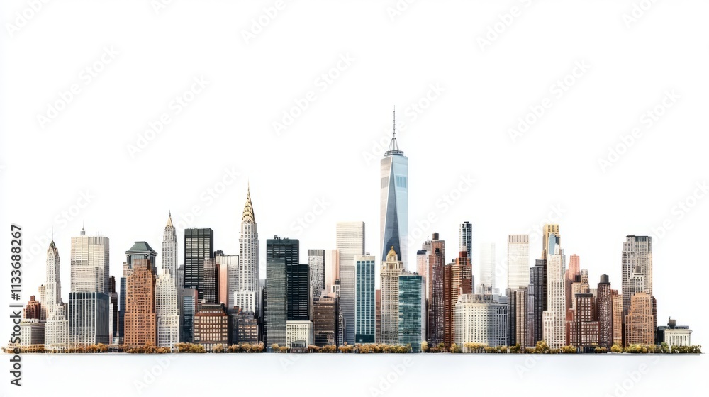 Fototapeta premium miniature of classic new york on white background