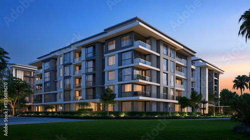 Modern Apartment Building Or Apartment Complex