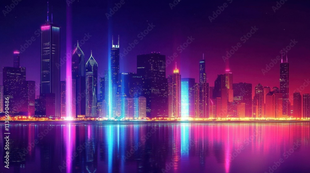 Stunning Digital Art of Chicago's Nighttime Beauty Stunning Digital Art of Chicago's Nighttime Beauty