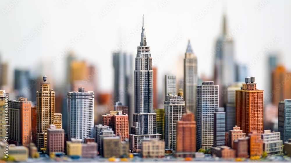 Fototapeta premium miniature of classic new york on white background