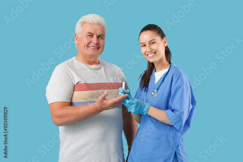 Diabetic mature man with do...