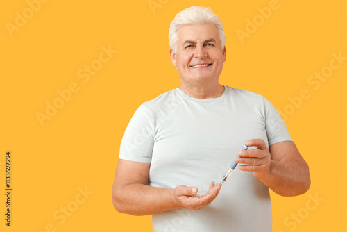 Diabetic mature man using l...