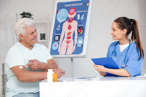Diabetic mature man with gl...