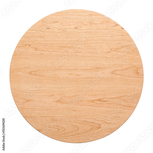Round cherry wood tabletop. Cherry wood texture desktop background element.