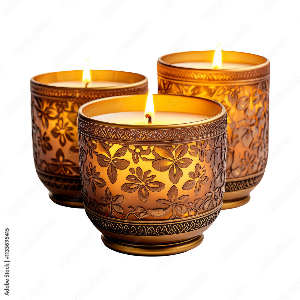 Decorative Candles on Transparent Background Decorative Candles on Transparent Background