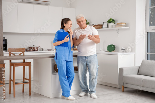 Diabetic mature man with gl...