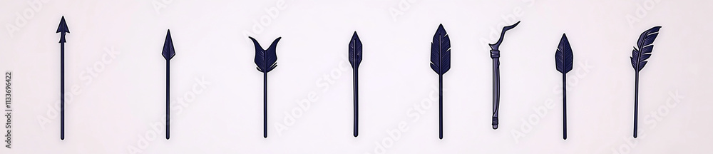 Vector illustration of arrows in various styles on white background, showcasing creativity and design. Perfect for graphic projects and artistic expressions Vector illustration of arrows in various styles on white background, showcasing creativity and design. Perfect for graphic projects and artistic expressions