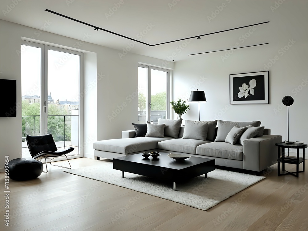 Minimalist living room, modern interior design Minimalist living room, modern interior design